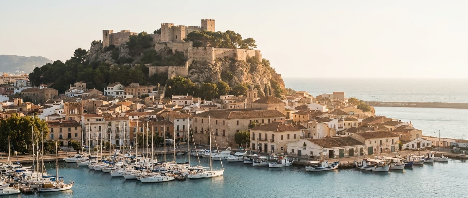 Het kasteel en de haven van Dénia